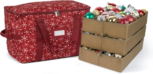 Miniatura 39 de Covermates Keepsakes Bolsa de almacenamiento ajustable para adornos, poliéster resistente, separadores acolchados y bandejas FlexGrid, organizador