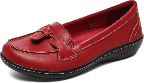 Miniatura 2 de Artisure Mocasines de cuero clásicos y cómodos para mujer, estilo casual, con borlas, bonitos zapatos de vestir para el trabajo, oficina, zapatos