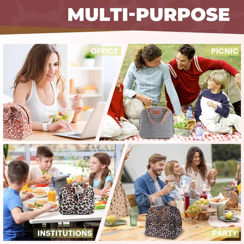 Miniatura 7 de EASYFUN Bolsa de almuerzo para mujeres y hombres, lonchera aislada a prueba de fugas con gran capacidad, bolsa de mano más fresca para el trabajo