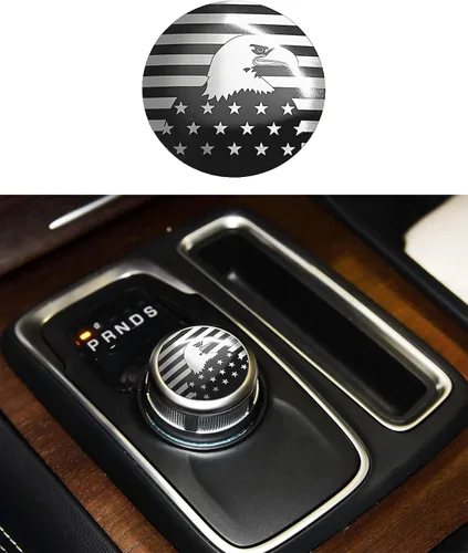 Miniatura 2 de CONGCONG Para Dodge Ram Chrysler Durango Traveler American - Calcomanía de acero inoxidable para pomo de palanca de cambios compatible con Chrysler