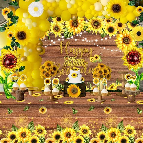 Miniatura 5 de Paquete de decoración de fiesta de cumpleaños de girasol