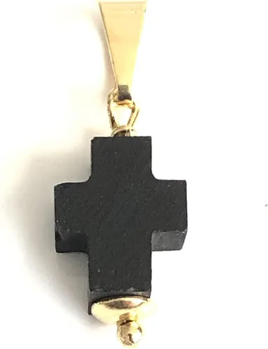 Miniatura 7 de Colgantes de protección de piedra de cruz de Azabache para cadenas Dije Mal de Ojo