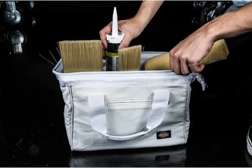 Miniatura 7 de Dickies Bolsa de trabajo de lona duradera de 12 pulgadas para pintores, carpinteros y constructores, cremallera resistente, asas reforzadas
