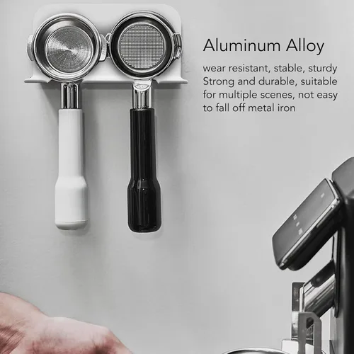 Miniatura 4 de CHICIRIS Soporte para portafiltro, soporte de pared para portafiltro de café con mango sin fondo, estante de pared universal para portafiltro