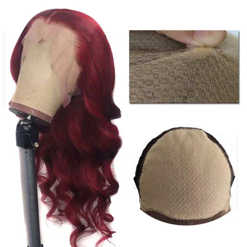 Peluca de color burdeos 99J invisible falso cuero cabelludo encaje frontal pelucas de cabello humano brasileño Remy línea capilar natural 13x4 parte