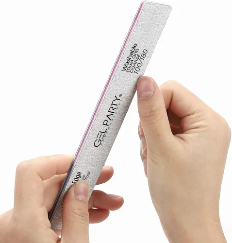 Miniatura 50 de GELPARTY - Limas de uñas profesionales de grano 80/80 cuadradas, paquete de 12 tablas de esmeril lavables de doble cara, grano extra grueso