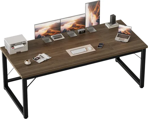 Miniatura 45 de Mericonia Escritorio para computadora de 40 pulgadas, escritorio ejecutivo moderno y grueso, mesa de escritura simple resistente para el hogar, roble
