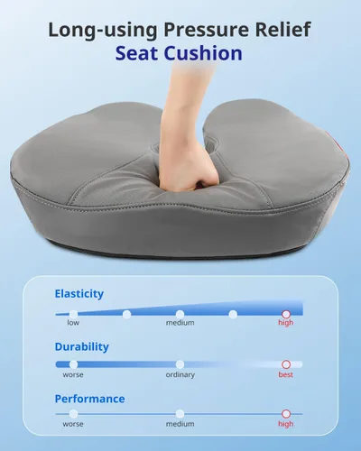 Miniatura 4 de Cojín de asiento, cojín extra grande de espuma viscoelástica para silla de oficina, almohadilla ergonómica para aliviar la presión del automóvil