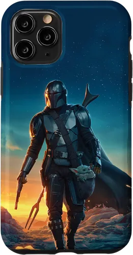 Miniatura 28 de iPhone 11 Pro Max Star Wars The Mandalorian and Grogu Sunset Poster Case