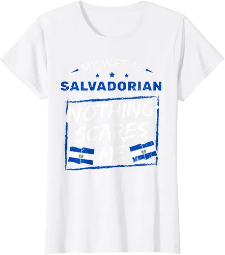 Miniatura 28 de Camiseta con la bandera de raíces salvadoreñas de El Salvador My Wife Is Salvadoran Roots, Negro