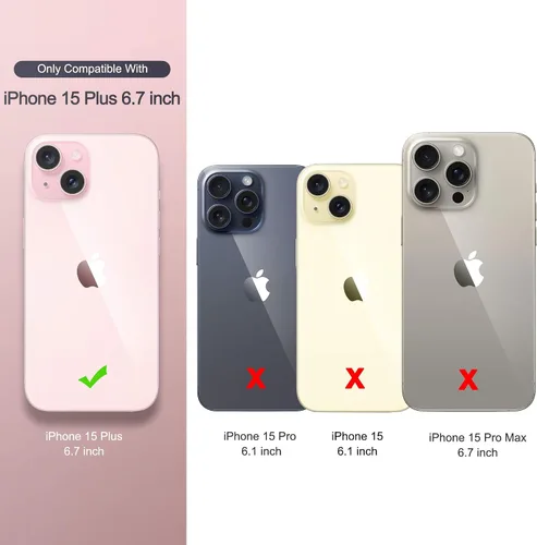 Miniatura 2 de ULAK Funda Cartera compatible con iPhone 15 Plus con tarjetero, Funda con Tapa de Flores para mujeres y niñas, de cuero PU, con soporte, correa
