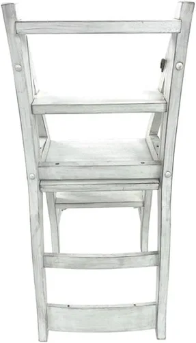 Miniatura 3 de Antigua silla plegable de la escalera de la biblioteca en blanco