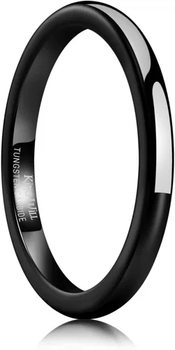 Miniatura 116 de King Will Alianza de boda de carburo de tungsteno para hombres y mujeres, anillos de promesa para parejas abovedados de alto pulido