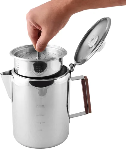 Miniatura 4 de Coghlan's Cafetera de acero inoxidable de 12 tazas, color plateado