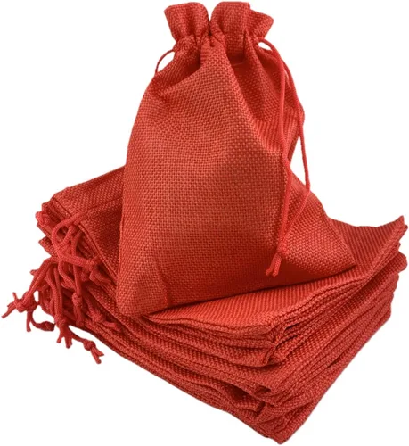 Miniatura 52 de Palmhomee Paquete de 20 bolsas de regalo de arpillera con cordón, bolsas de joyería de lino, bolsas de yute de boda para joyas y bolsas