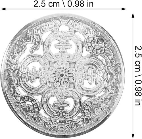 Miniatura 3 de Milisten 30 botones planos redondos de metal, abrigos, chaquetas, camisas, trajes, pantalones botones para costura artesanal (plata, 0.98 pulgadas)