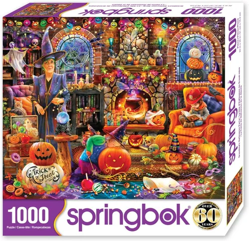 Miniatura 2 de Springbok 's Grandma's Halloween Party - Rompecabezas de 1000 piezas para Adutls Featues una escena de Halloween caprichosa para rompecabezas