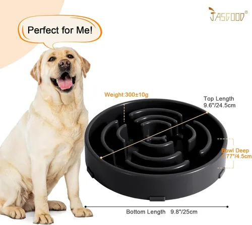 Miniatura 6 de JASGOOD, cuencos de alimentación lenta para perros grandes, antiasfixia, comedero más lento, tazón de rompecabezas para mascotas de alimentación