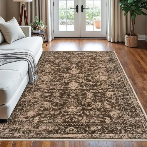 Miniatura 87 de KILOCOCO Alfombra lavable de 2 x 3 para entrada, estampado floral vintage, suave, antideslizante, azul, alfombras de cocina, tapete