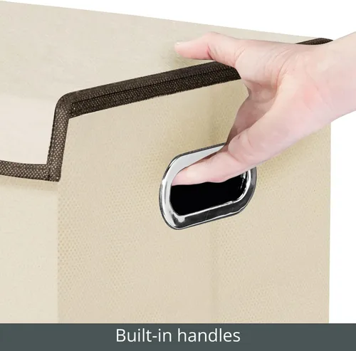 Miniatura 5 de mDesign Cesta dividida extragrande para ropa sucia con tapa extraíble, asas integradas, portátil y plegable para almacenamiento compacto, asas