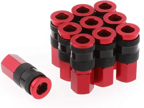 Miniatura 9 de Kit de acoplador y enchufe de aire NPT de 1/4 pulgadas, acoplador de aire unviersal AMT con 4 piezas de tapones de aire tipo I/M, juego