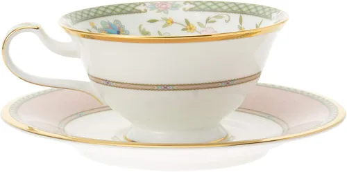 Miniatura 3 de Noritake Juego de platos de porcelana de hueso Yoshino para té y café verde rosa Y6988/998307 (importación de Japón)