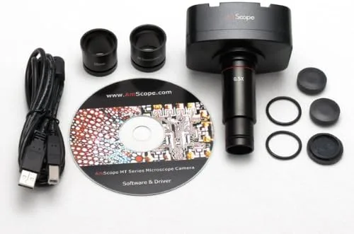Miniatura 7 de AmScope ME600TZC-5MA Microscopio metalúrgico trinocular episcópico digital, aumento 50X-2500X, oculares de campo ancho extremo PL10x y PL25x