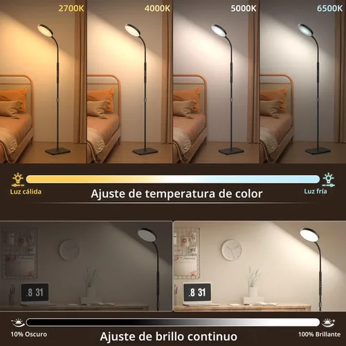 Miniatura 3 de PACOVY Lámpara de Pie, Lámparas de Pie de Altura Ajustable para Sala de Estar Dormitorio, 120 LED Súper Brillante Lámpara de Pie con Control Remoto