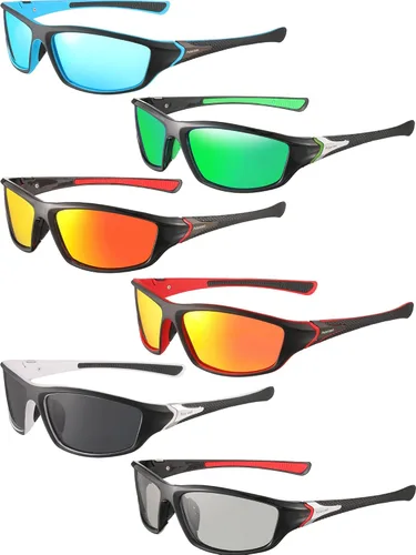 Miniatura 9 de Frienda Paquete de 6 Lentes de Sol Polarizados para Deportes para Hombre, Multipack, Se Ajustan sobre Lentes, Paquete de Lote, Set de Lentes