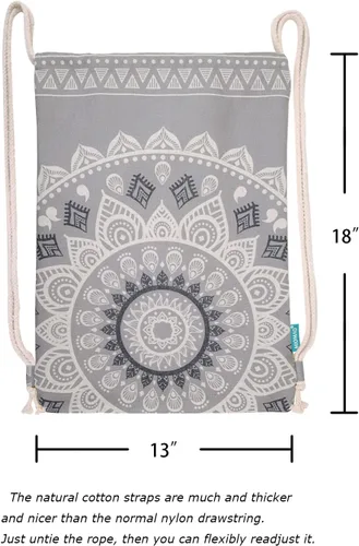 Miniatura 4 de Miomao Mochila con cordón estilo mandala, bolsa de lona para deportes de playa