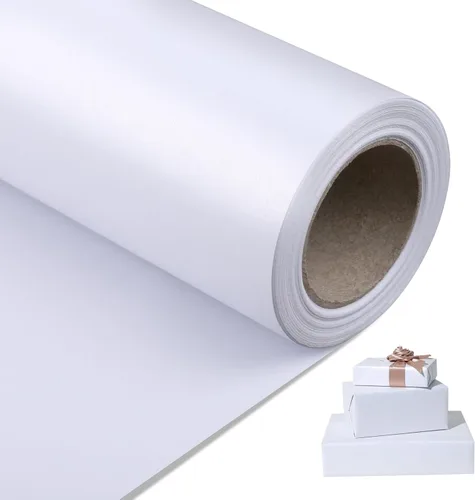 Miniatura 12 de NESCCI Papel de regalo mate, papel de brillo perlado de color sólido, 3 rollos, 17 pulgadas x 32.8 pies por rollo. Papel de regalo perfecto