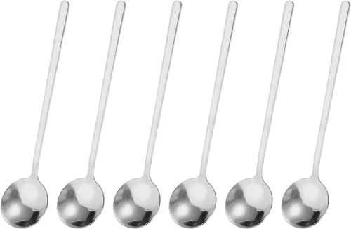 Miniatura 9 de uxcell 6 cucharas de café de acero inoxidable de 5 pulgadas, mini cucharadita de café para café, postre, helado, pastel, dorado, 6