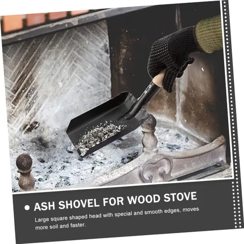 Miniatura 2 de Pala de jardinería y chimenea para cenizas, herramienta de mano cuadrada para hoguera de jardín y estufa, ceniza plana para limpieza eficiente
