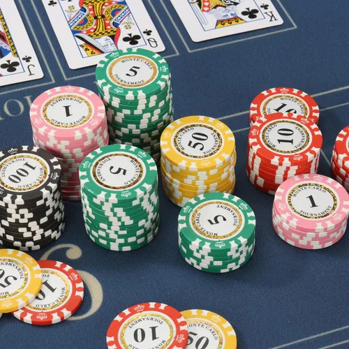 Miniatura 7 de 125 piezas de fichas de póquer de arcilla Denominaciónes 13.5 gramos Fichas de casino de Blacakjack Fichas de póquer compuestas de arcilla y hierro