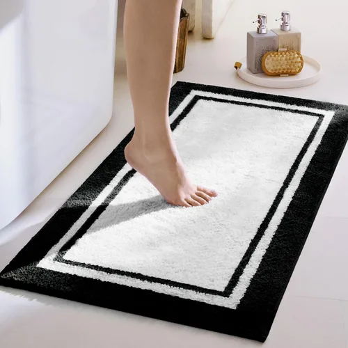 Miniatura 64 de GRANNY SAYS Alfombras de baño antideslizantes, lavables, extra suaves y absorbentes de agua para baño, alfombra de baño peluda de felpa, alfombra