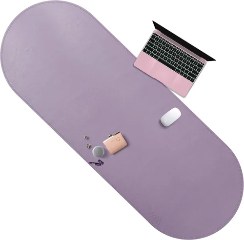 Miniatura 44 de Vyaaa Tapete de cuero para escritorio, 63" x 23.6" pulgadas, protector de escritorio de cuero, impermeable, extra grande, alfombrilla de mouse Negro