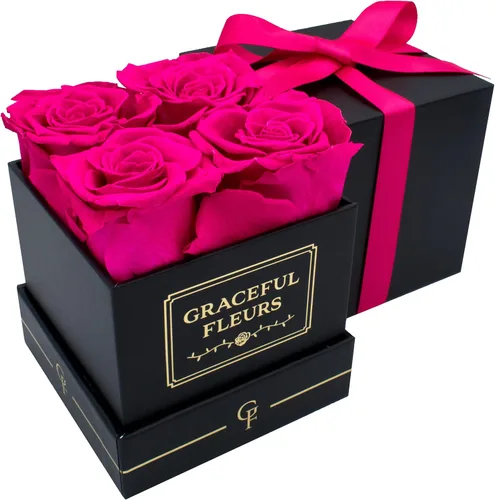 Miniatura 17 de Graceful Fleurs - Rosas reales de larga duración en una caja durante años, flores frescas preservadas para siempre para cumpleaños, Día de la Madre