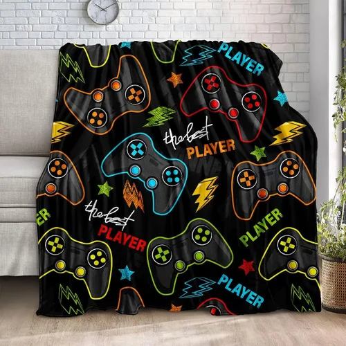 Miniatura 2 de lirs Bedding - Manta de juegos de 80 x 60 pulgadas súper suave, forro polar, regalo para sofá para niños, adolescentes, videojuegos (MT-A11, 80 x 60)