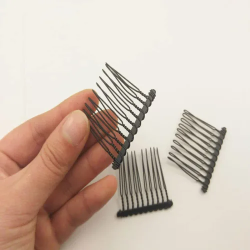 Miniatura 4 de 10 dientes de metal negro pinzas para el pelo mágico pasadores laterales alambre torsión moño abrazadera invisible Bang peine 10 unids