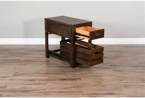 Miniatura 4 de Pemberly Row Mesa auxiliar de silla de madera de caoba de 15" en hoja de tabaco