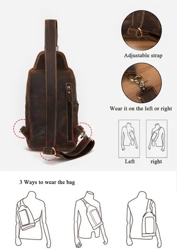 Miniatura 6 de Le'aokuu Al aire libre Casual Viaje Senderismo Crossbody Pecho Sling Bag Rig Una Correa De Hombro Bolso Mochila 1315