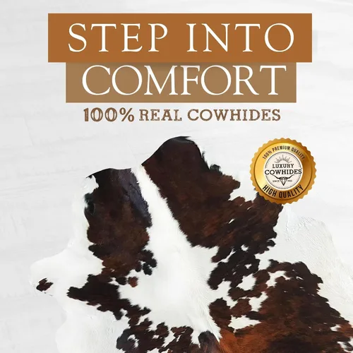 Miniatura 3 de Sunshine Cowhides Alfombra de piel de vaca auténtica, alfombra gruesa y rústica para sala de estar, dormitorio, oficina o decoración, acento Espina