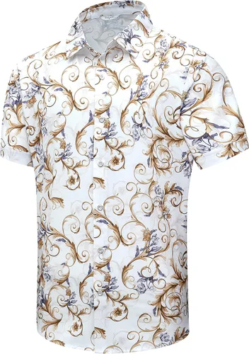 Miniatura 65 de SheLucki - Camisa hawaiana para hombre, unisex, de manga corta, con botones, para la playa y el verano, ropa casual estampada con sombra de palmas