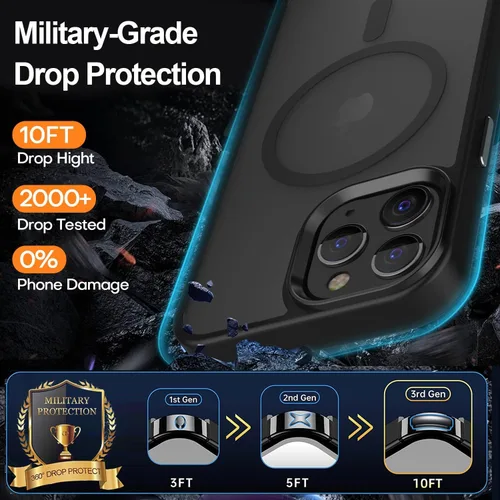 Miniatura 211 de Fuerte magnético para iPhone 11, compatible con Magsafe, [resistente a caídas de 13 pies] Funda trasera translúcida mate con sensación de piel