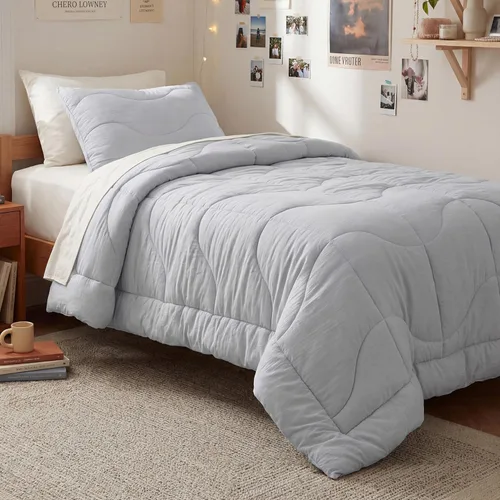 Miniatura 19 de Bedsure - Edredón tamaño queen, acolchado, para todas las estaciones, ultrasuave, plumón alternativo prelavado y relleno de edredón con 4 pestañas