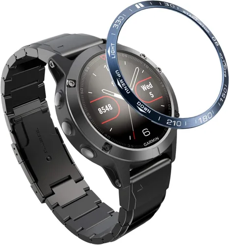 Miniatura 11 de REYDA Bisel de reloj compatible con Garmin Fenix 5/5 Plus, anillo de bisel de acero inoxidable, cubierta adhesiva de bisel de acero inoxidable