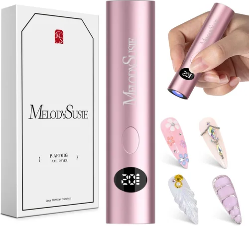 Miniatura 7 de MelodySusie Lámpara de Uñas UV Portátil Inalámbrica con Pantalla LCD y Lente Óptica, P-Art01G Mini Luz LED UV Recargable Flash Cura Todos los Geles
