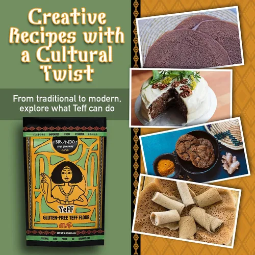 Miniatura 9 de Brundo Ethiopian Spice Company Harina de Teff sin gluten Grano de Teff etíope en polvo auténtico seleccionado y procesado Cosechado e