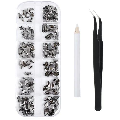 Miniatura 16 de 3792 diamantes de imitación con parte trasera plana para manualidades, piedras preciosas de cristal para uñas, diamantes de imitación brillantes