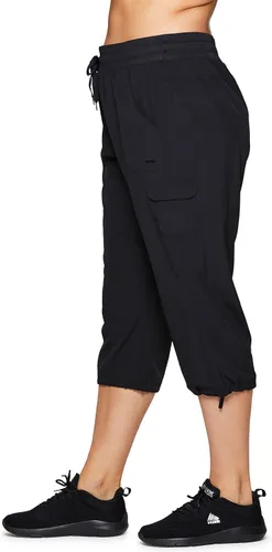Miniatura 10 de RBX Active - Pantalón capri para mujer, talla grande, ligero, tejido, con cordón, estilo cargo